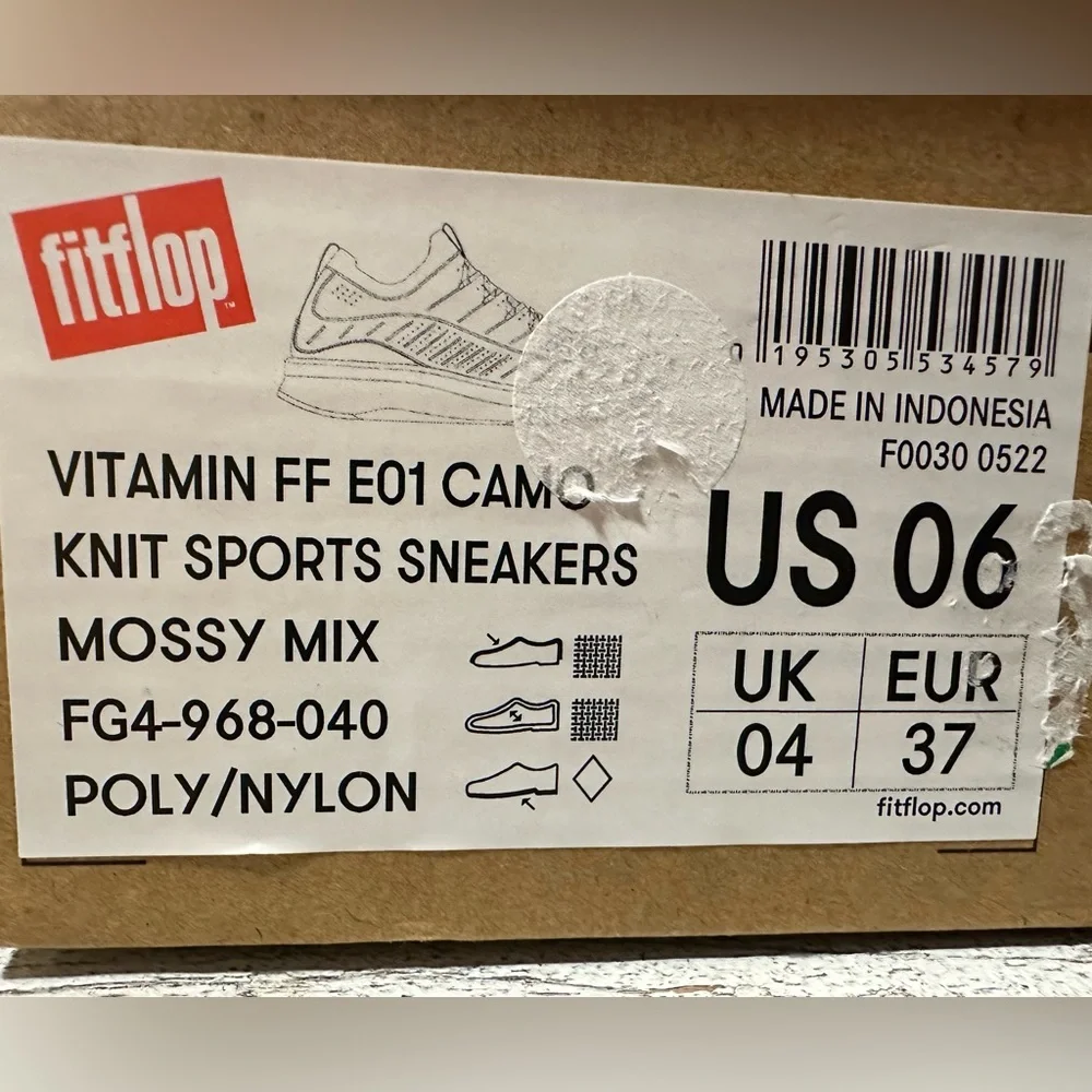 Fitflop Vitamin FF E01 Camo Knit Sports Sneakers  - NIB
